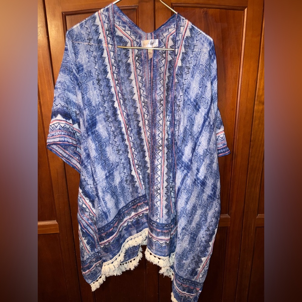 Just Be Blue and Pink Patterned Kimono
